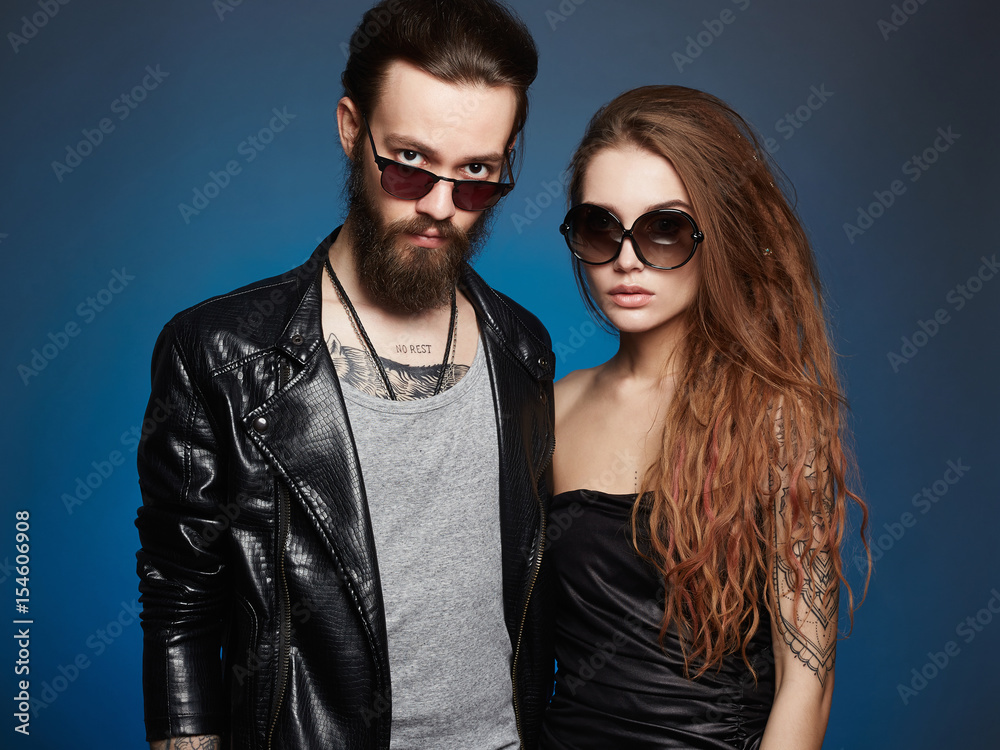 beautiful couple in sunglasses beautiful couple in sunglasses
