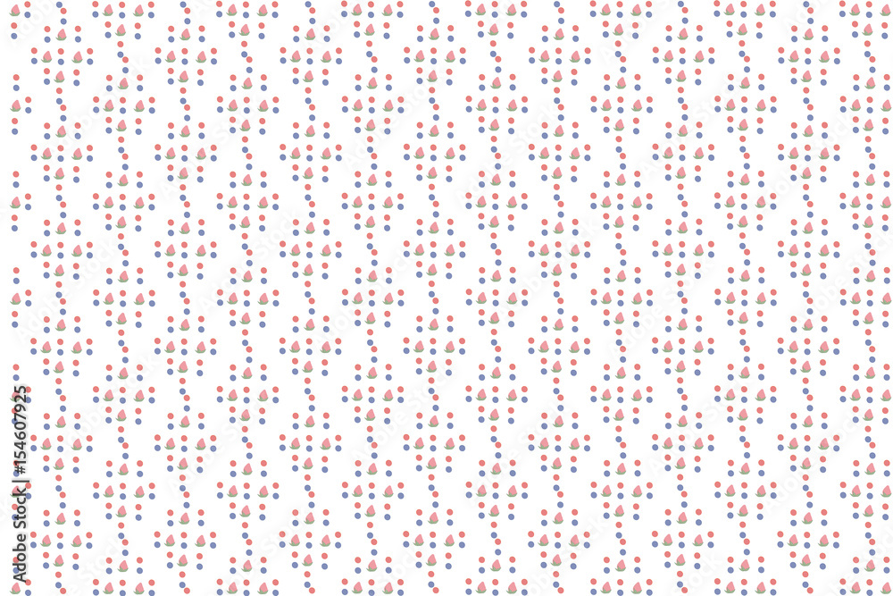 A pattern of colorful strawberries and cranberries on a white background. A pattern of colorful strawberries and cranberries on a white background.