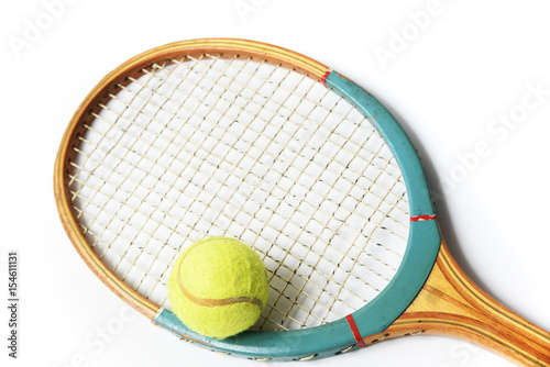 Old tennis racket and ball © Alexey Achepovsky
