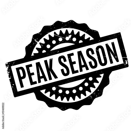 Peak Season rubber stamp. Grunge design with dust scratches. Effects can be easily removed for a clean, crisp look. Color is easily changed.