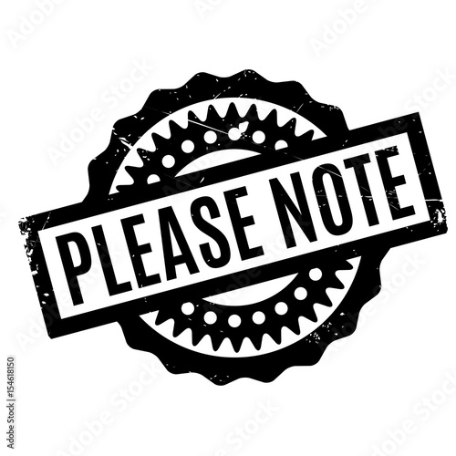 Please Note rubber stamp. Grunge design with dust scratches. Effects can be easily removed for a clean, crisp look. Color is easily changed.