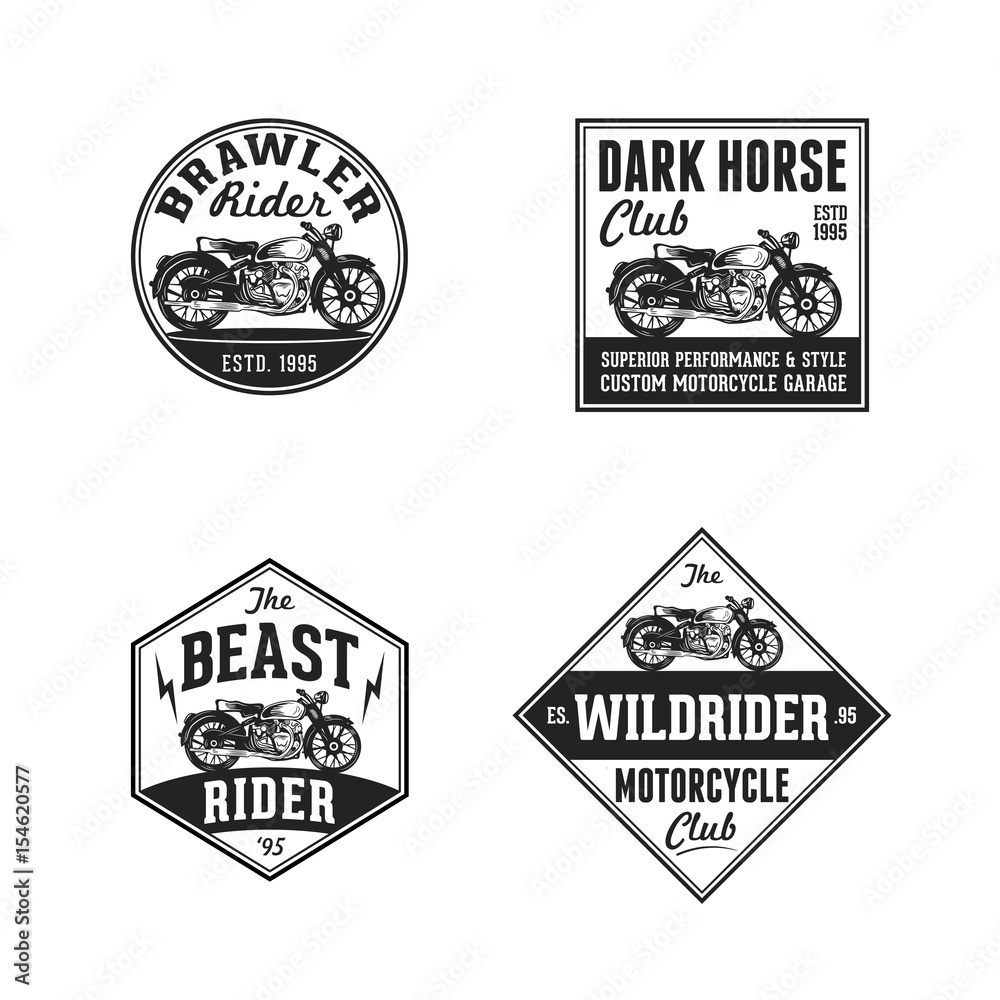 Vintage Retro Classic Old Motorcycle Logo Badge Label