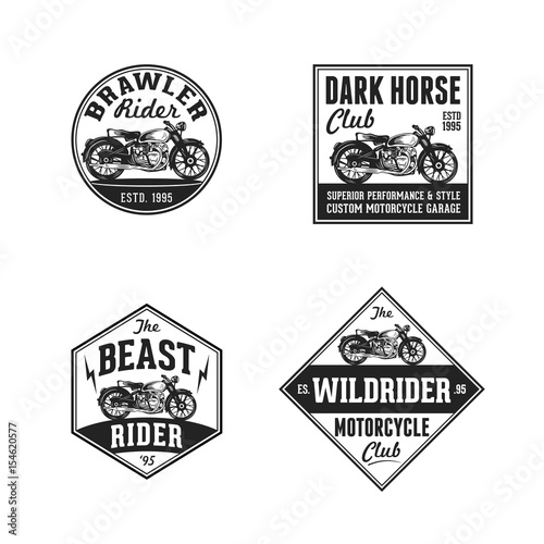 Vintage Retro Classic Old Motorcycle Logo Badge Label