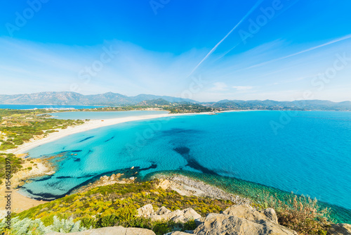 Blue sea in Villasimius coast photo