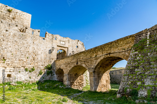 Gate of Saint John, bridge leading to it and moat at Rhodes old town, Rhodes island, Greece © Tomasz Czajkowski