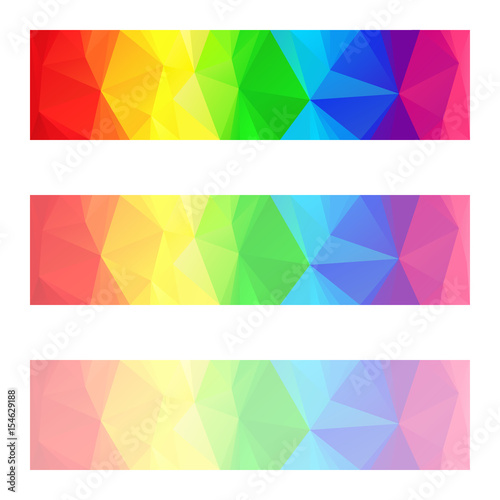 vector abstract irregular polygon background with a triangle pattern in  full multi color - rainbow spectrum Stock Vector