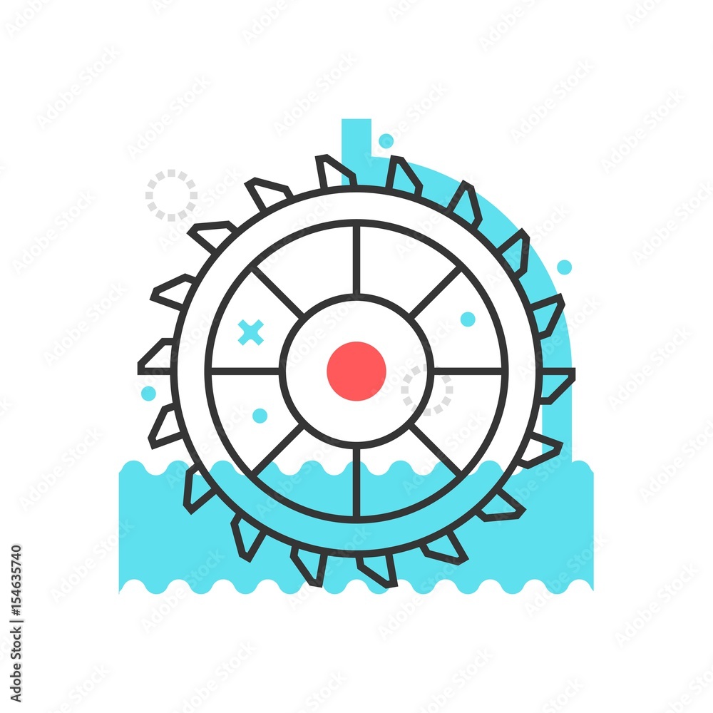 Color box icon, hydro power illustration, icon Color box icon, hydro power illustration, icon
