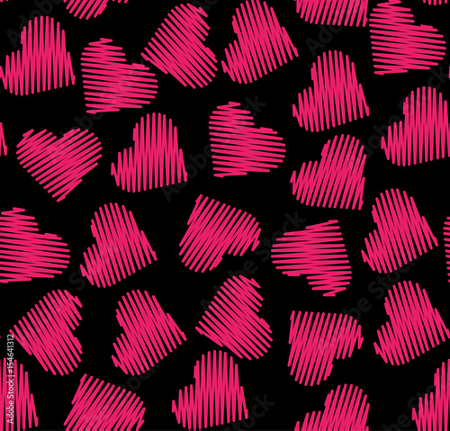 Seamless pattern with hearts