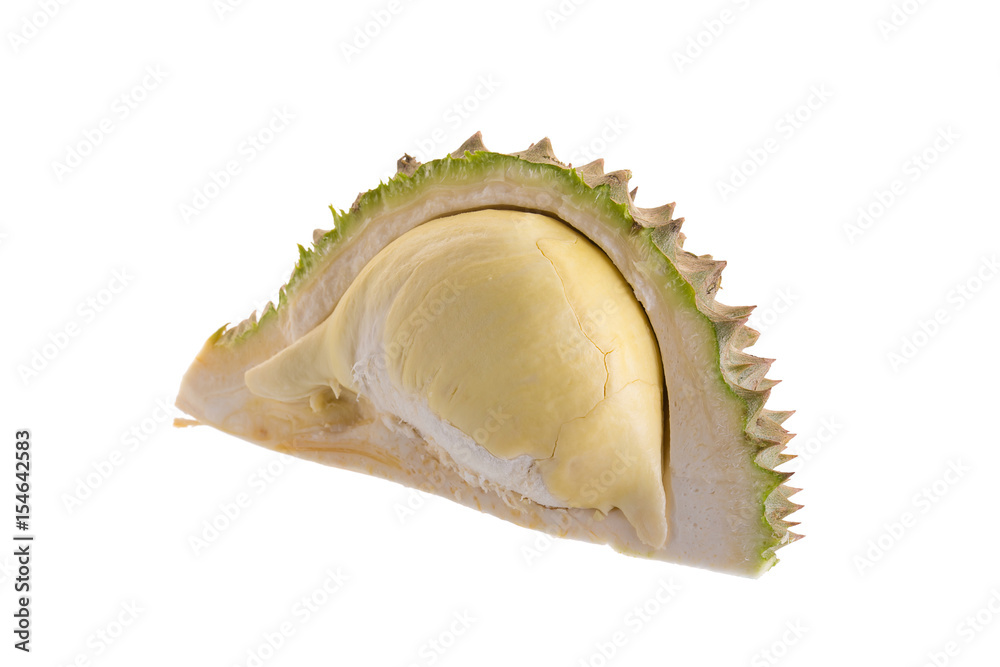 Fresh Cut Durian on a white background Fresh Cut Durian on a white background
