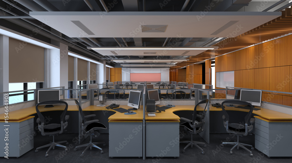 The modern office interior design 3d Illustration The modern office interior design 3d Illustration