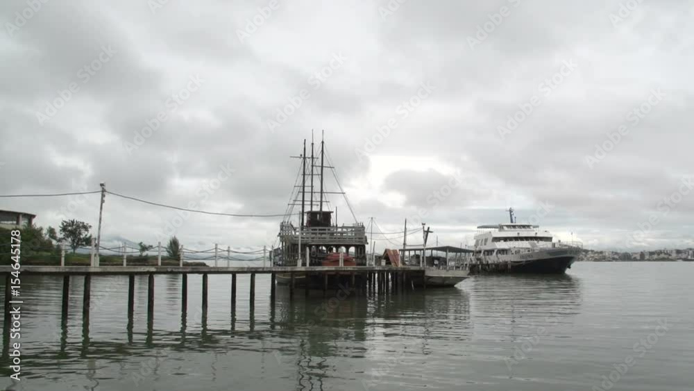 harbour boats, quay, Florianopolis harbour boats, quay, Florianopolis