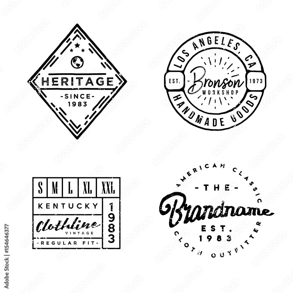 Fototapeta premium handcrafted designed Apparel Labels in vintage style.