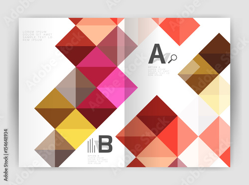 Vector square minimalistic abstract background, print template business brochure a4
