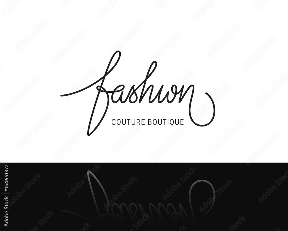 Creative fashion logo design. Vector lettering sign. Logotype calligraphy