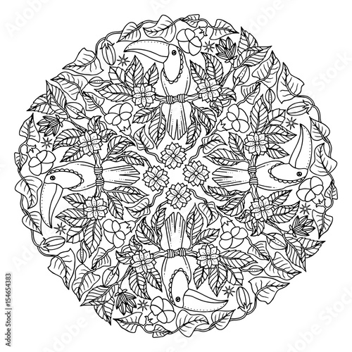 Toucan ornament coloring page