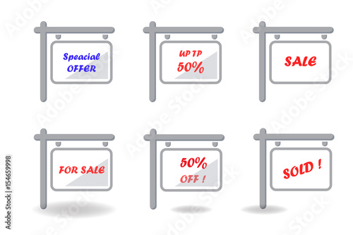 Real Estate ,Sign Sale discount Icons. Professional,  modern minimalistic flat vector.
