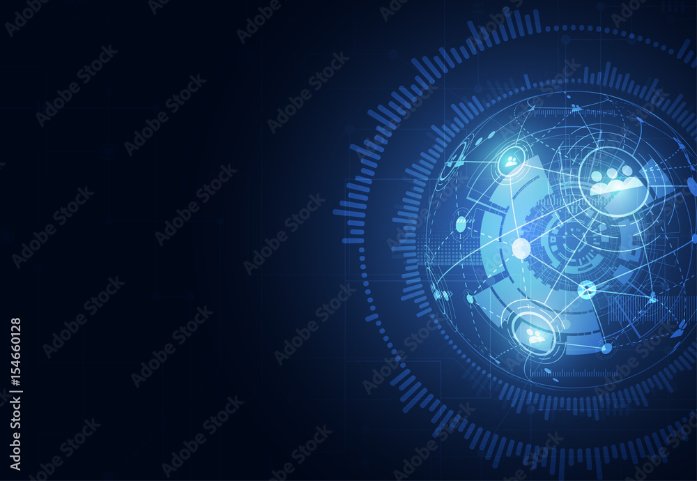 Obraz premium Abstract connection technologies for business. Mixed media. Vector Illustration