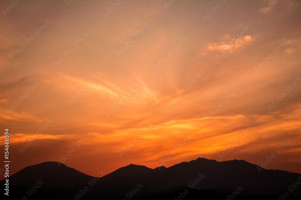 Mountains at  sunset