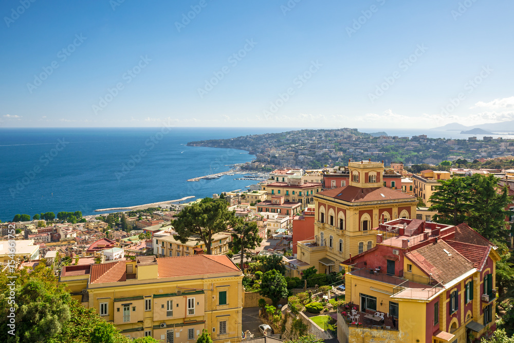 view of the coast of Naples, Italy