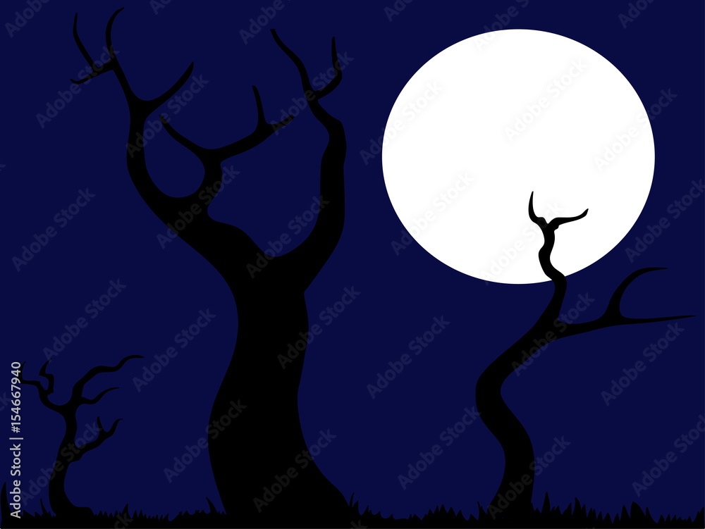 Fototapeta premium The trees and moon