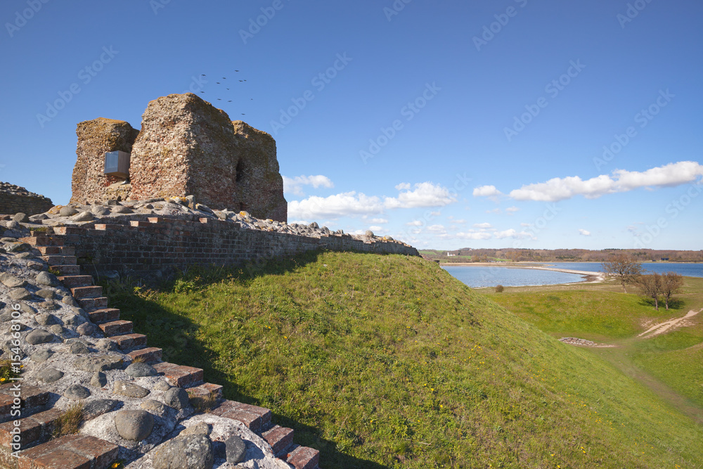 Kalø Castle ruins at Mols Bjerge National Park, Denmark