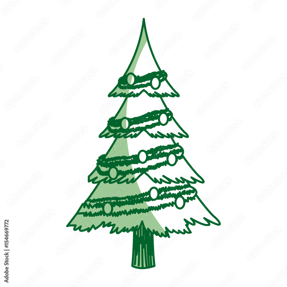 Obraz premium christmas tree pine decoration ornament design vector illustration