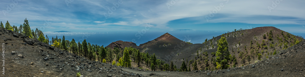 La Palma volcanos landscape panoramic