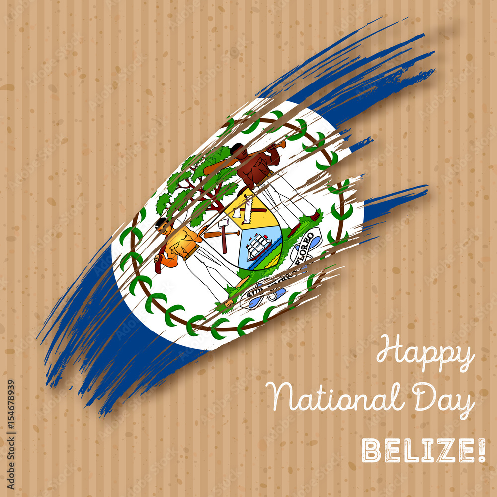 Vecteur Stock Belize Independence Day Patriotic Design. Expressive