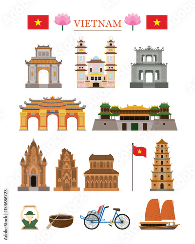 Vietnam Landmarks Architecture Building Object Set
