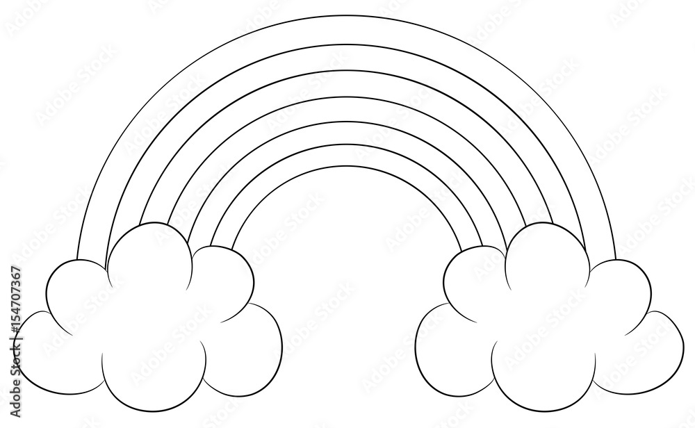 Regenbogen mit Wolken Vektor Illustration