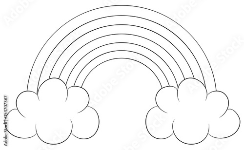 Regenbogen mit Wolken Vektor Illustration
