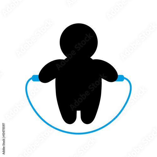 Boy rope jumping skipping icon