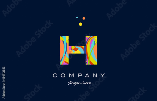 hi h i colorful alphabet letter logo icon template vector