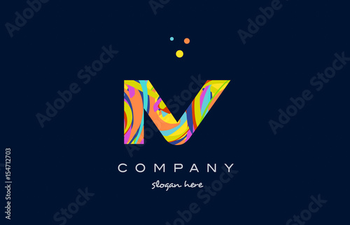 iv i v colorful alphabet letter logo icon template vector
