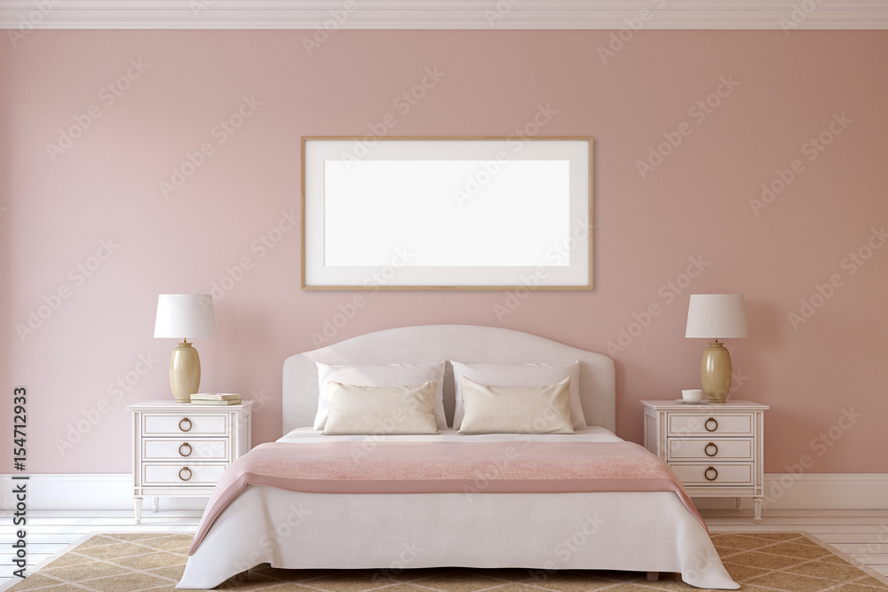 Fototapeta premium Bedroom interior. 3d render.