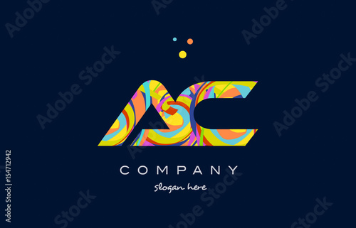 ac a c colorful alphabet letter logo icon template vector