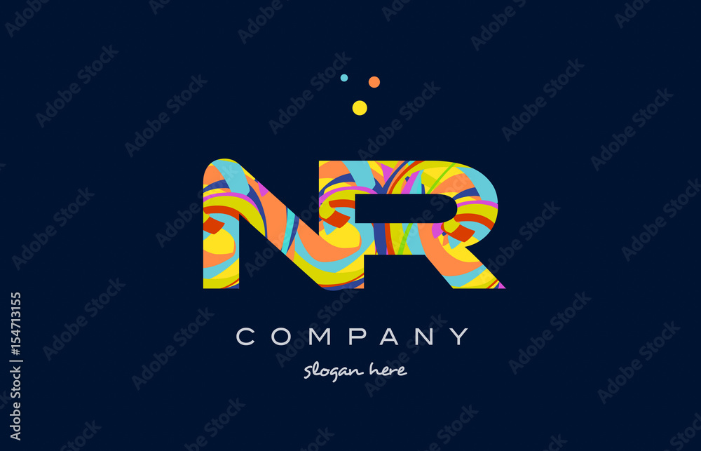 nr n r colorful alphabet letter logo icon template vector nr n r colorful alphabet letter logo icon template vector