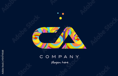 ca c a colorful alphabet letter logo icon template vector
