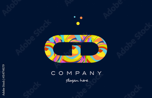 cd c d colorful alphabet letter logo icon template vector