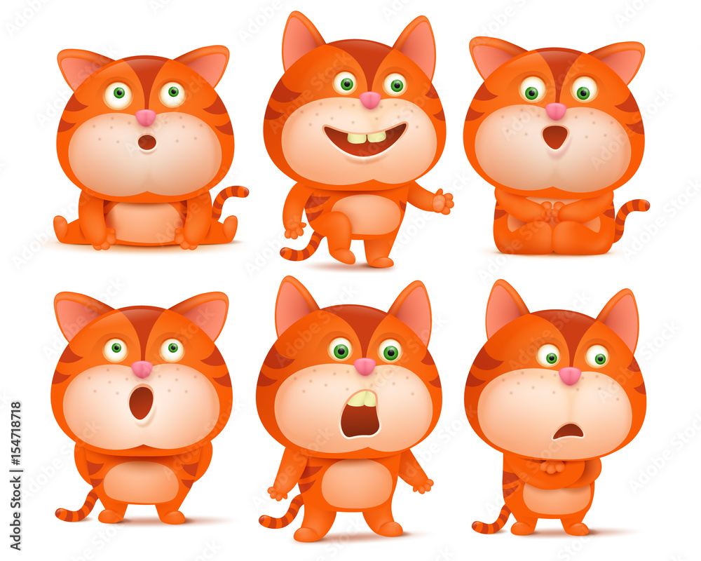 set-of-cute-orange-cat-cartoon-characters-in-various-poses-stock