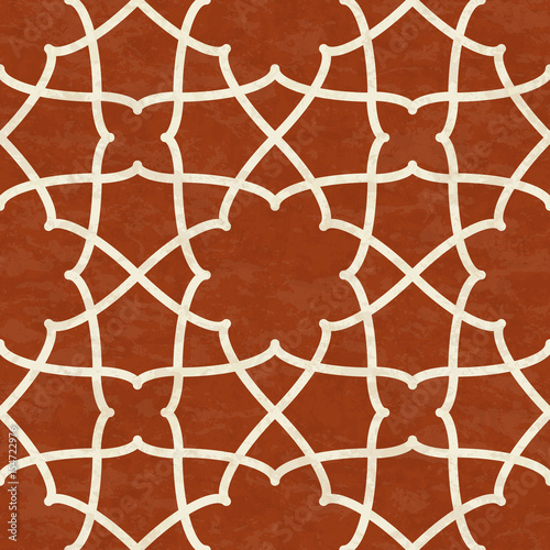 Abstract geometric pattern, marbled tiles in Islamic style, textured seamless vector illustration