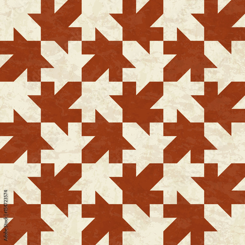 Abstract geometric maple leaf pattern, marbled tiles in Islamic style, textured seamless vector illustration