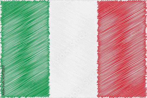Flag Italian  pencil drawing vector illustration. Using for decoration works.