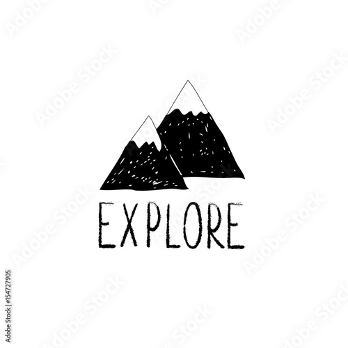 Hand drawn vector wild forest illustration