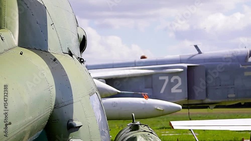 Green military helicopter