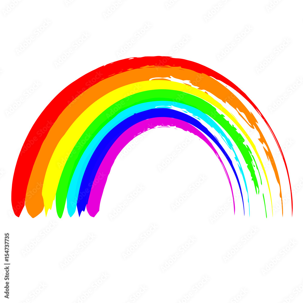 Fototapeta premium Pencil rainbow, a texture of a dry brush and a pencil