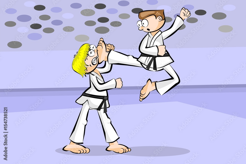Two karate fighters