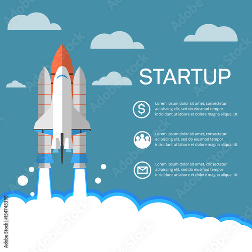 Business startup, new project. Flat design style modern vector illustration.
