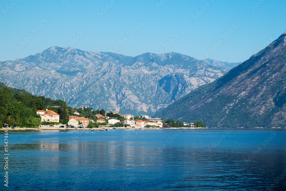 View of Kotor Bay near Stoliv, Montenegro