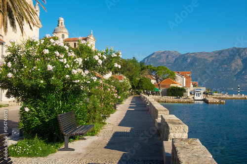 Fototapeta Naklejka Na Ścianę i Meble -  Street in town Prcanj, Kotor Bay, Montenegro